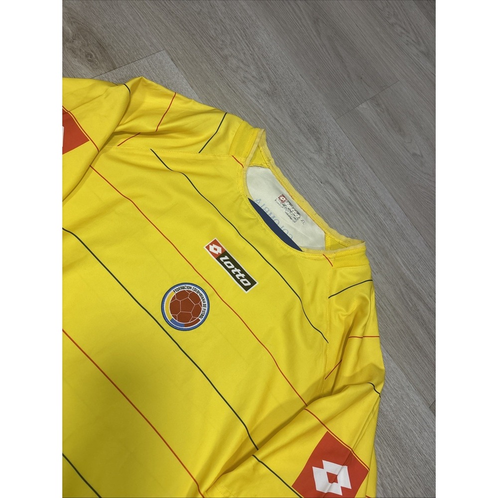 Vintage Lotto Colombia 2004 Home Soccer Jersey Football Shirt Size XL